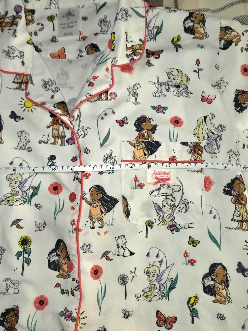 Disney White Pajama Top with Multicolor Princess Print - Picture 3 of 6